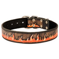 Painted Dog Collar Flame