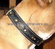 Bullmastiff Braided Handmade Leather Dog Collar ◒