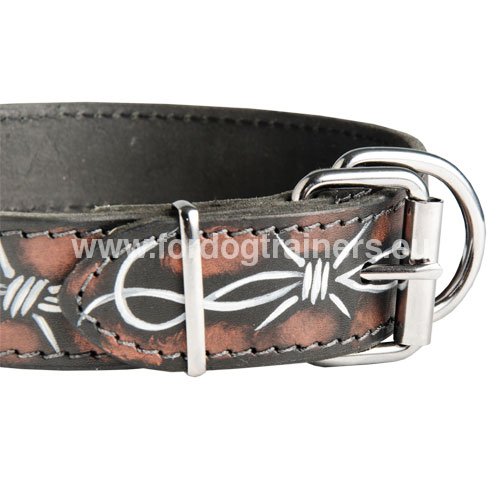 Two-ply leather painted collar for Boxer
