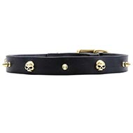 Leather Collar with Fancy Gothic Decoration❂