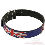 Painted Collar for Dog with UK Flag