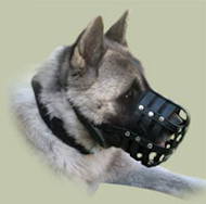Daily use leather basket muzzle for Husky dog