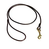 Round Leather Dog Leash 6 mm Wide
