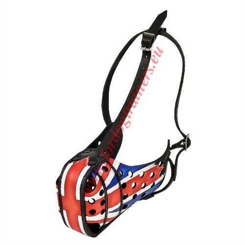 Well-ventilated Dog Muzzle with British Flag