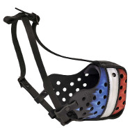 Exclusive Leather Dog Muzzle with French Flag✮