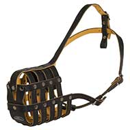 Leather Basket Dog Muzzle
