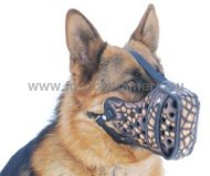 EHigh-quality leather dog muzzle for German Shepherd