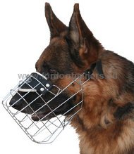 Wire basket muzzle for German Shepherd