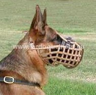 German Shepherd Leather basket dog muzzle