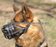 Simple dog muzzle basket type from natural leather