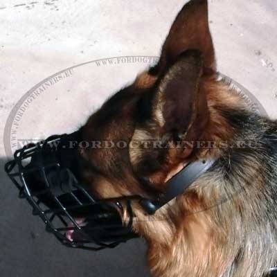 German Shepherd Basket Muzzle Covered with Rubber