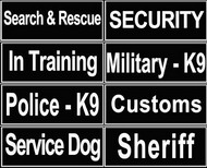 Patches for Dog Identification, Velcro Logos for Service Dogs