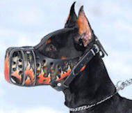 Leather Painted Dog Muzzle for Doberman