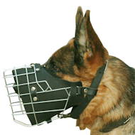 Military dog padded basket muzzle
