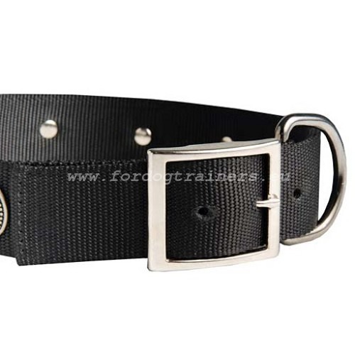 Exclusive Nylon Dog Collar with Vintage Plates for German Shepherd
