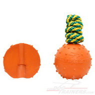 Ball for Games Happy Life | Your Happy Dog ⚈ [TT14#1057 Palla galleggiabile di gomma monoblocco con corda per cani]