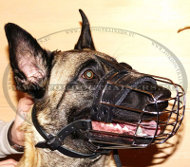 Padded Basket Muzzle for Belgian Malinois ⚶ [M4###1057 Museruola universale a cestello di filo nichelato per cani]