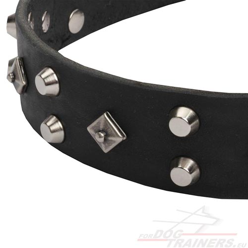 Leather
Collar Hand-set Nickel Plated Decorations