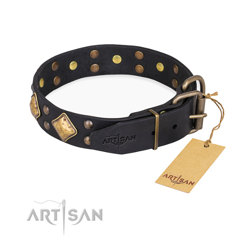 Handmade Leather Studded Dog Collars