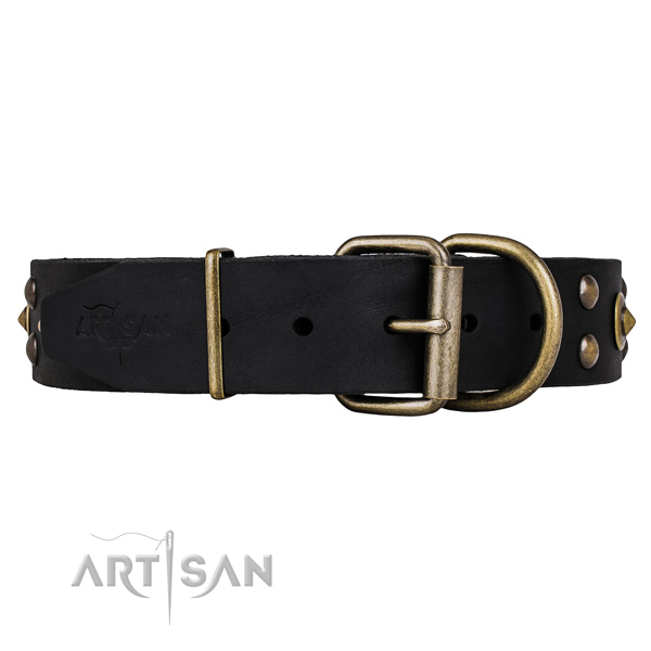 Leather Dog Collars with Brass Studs Artisan