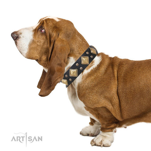 High Quality Leather Dog Collars for Basset