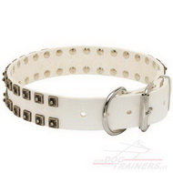 Witte Lederen Halsband Nieuwe Stijl