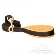 Long Nylon Leash with Leather
Handle Nylon Dog Leash