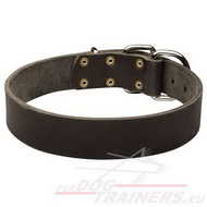 Zwarte Lederen Honden Halsband