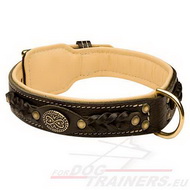 Exclusive Nappa Padded Handmade Leather Dog Collar