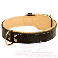 Leren halsband, klassiek met nappaleder vulling!