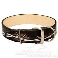 Leather Dog Collar with Design