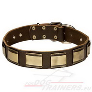 Halsband met Messing Platen