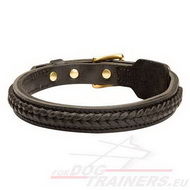 Hundehalsband Leder Geflochten