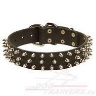 Super Dog Collar with 3 Rows of Spikes