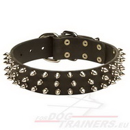 Handgemaakte Spiks Lederen Halsband