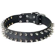 Leather Dog Collar with Super Spikes ◢ ◣◢ `