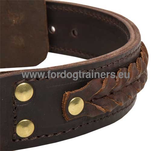 Leather
Collar Decorated with Braids