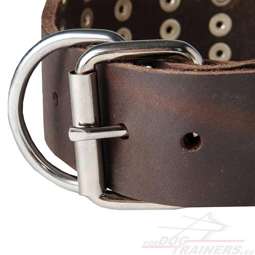 Collier en cuir décoré pour chien fort