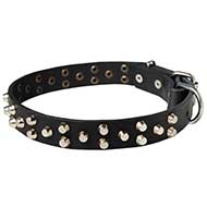 Handmade Dog Leather Collar with Pyramids [C37##1057 Collare in pelle con borchie a piramide per cani]