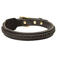 Dog Collar Leather Braided [C47##1057 Collare originale in pelle con intrecciamento per cane]