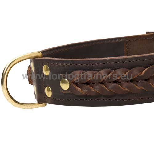 Collier fiable double cuir pour Amstaff