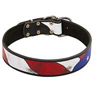 Collar Cuero con Dibujo para Perros Estilo Americano