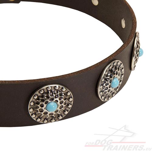 Collier fait main pour chien Médaillons Argentés