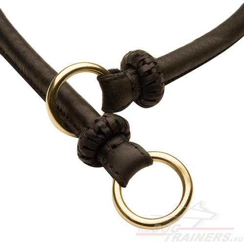 Collier en cuir rond pour Amstaff