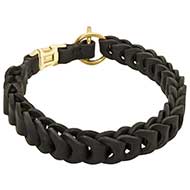 Braided Leather Dog Buckle Collar