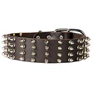 Leather Spiked Dog Collar [S88##1057 Collare in cuoio con borchie a punta]