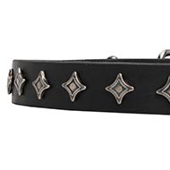 Poetry Leather Dog Collar with Small Stars ✧