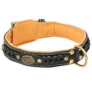 Exclusive Nappa Padded Handmade Leather Dog Collar [C43##1057 Collare in pelle con decorazione per cani]