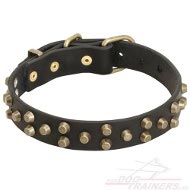 Fantastic Leather Dog Collar with Studs ➧ [C36##1057 Collare in pelle con borchie a piramide per cane]