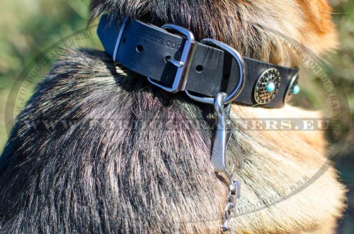 Extra quality combined with beauty in the Leather Dog Collar for German Shepherd